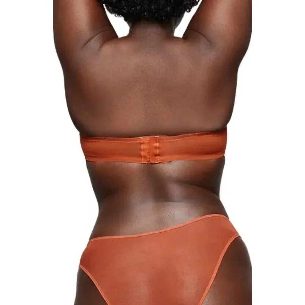 SKIMS Ultra‎ Fine Mesh Strapless Bra Convertible Chili 32A - Picture 3 of 11